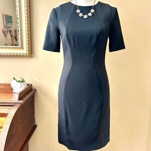 Ted Baker Abrial Black Mesh Panneled Sheath Dress Size 2 / US 6